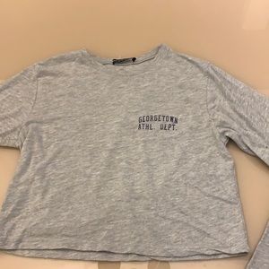 grey long sleeve top